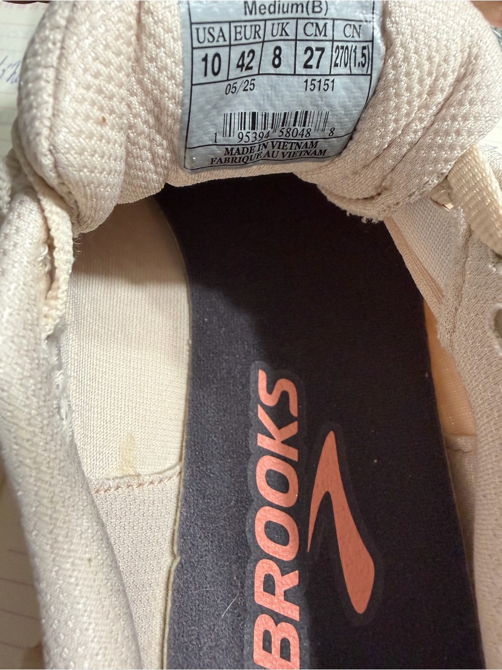 Brooks Women's Pale Blush Running Shoe with Coral Detail - Picture 8 of 8